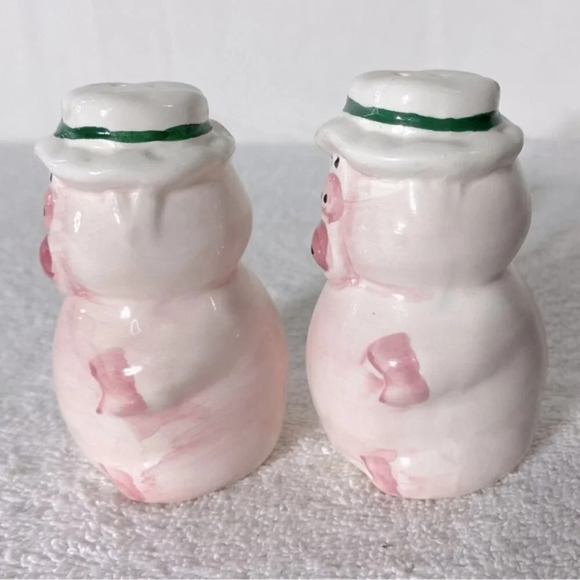 Vintage Ceramic Pink  Pig Salt & Pepper Shakers - Picture 5 of 9